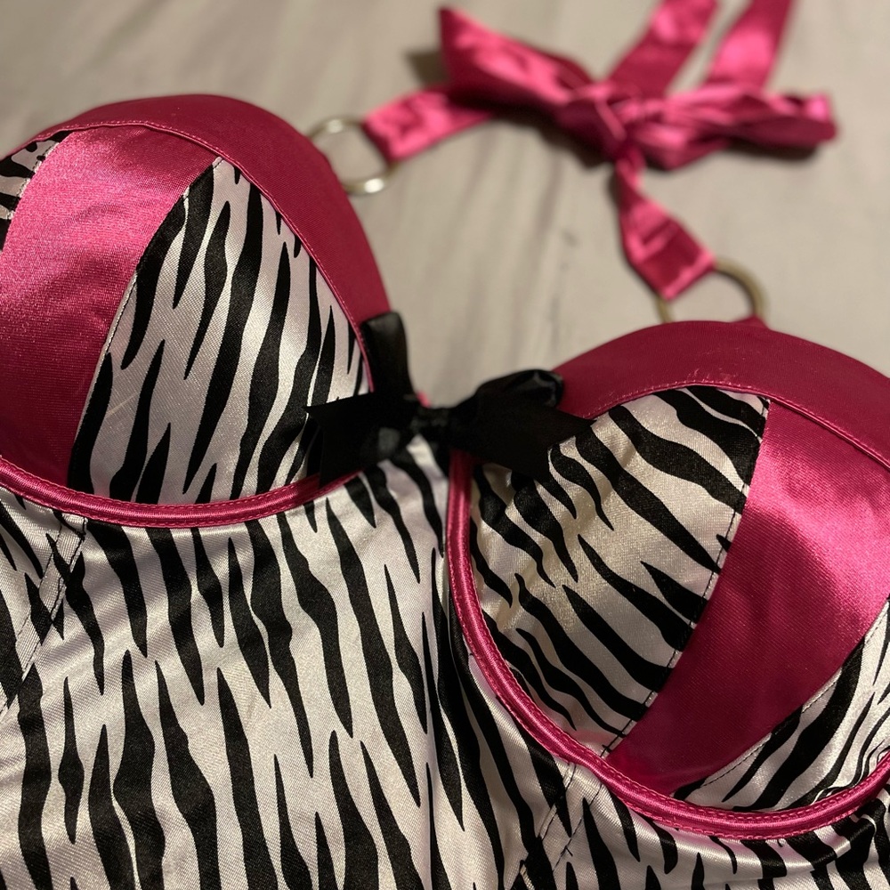 Torrid Pink and Zebra Print Bustier